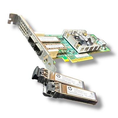 HP QLogic QLE2662 Dual Port 16Gb FC HBA + 2x 16Gb SFP+ E7Y09A P/N QW972-63001
