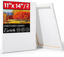 Stretched Canvas for Painting 11X14 Inch, 2 Pack Blank Canvas -5/8 in Profile Pr