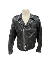 Vintage 60s Harley-Davidson Jacket Mens 44 Black Leather Motorcycle Biker AMF