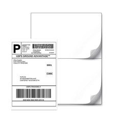 Premium 8.5x5.5 Half Sheet Shipping Labels 2 per Sheet Matte White Self Adhesive