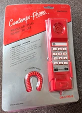 IMA Contempo Phone OP-1/TPS-R Pushbutton Slimline Corded Phone Vintage New