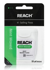 REACH Waxed Dental Floss, Mint, Plaque Remover for Teeth, Shred Resistant,...
