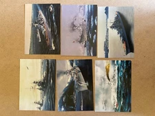 6 German naval art cranston postcards Kriegsmarine,Tirpits, Graff Spee, Scharnho