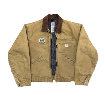 Vintage Carhartt J01 BRN Detroit Lined Jacket Men's 48 Distressed