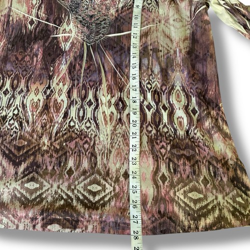 Chico's Top NWT Size 2 (Large) Sophisticated Surprise Neutral Metallic Velour - Picture 6 of 6