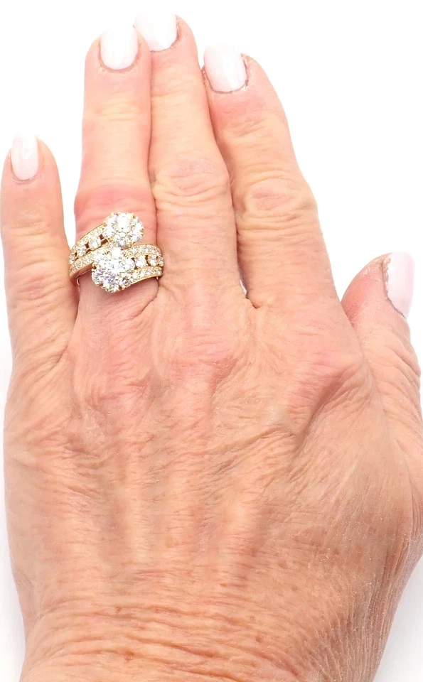 ¡Auténtico! Anillo Van Cleef & Arpels Copo de Nieve Oro Amarillo 18k Diamantes Dos Flores Foto 3 de 4