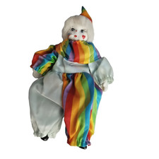 Vintage Luca Porcelain Rainbow Clown Doll Art Doll Taiwan Approx 6" 101022