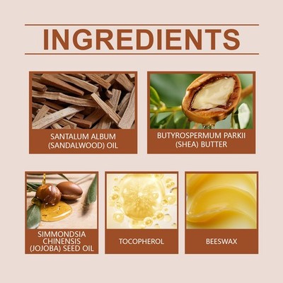 Men's Natural Hydrating Beard Balm with Sandalwood Fragrance for All Skin Types