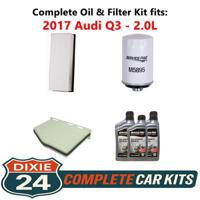 2017 Audi Q3 2.0L Complete Oil, Air & Cabin Filter Kit (0W-30)