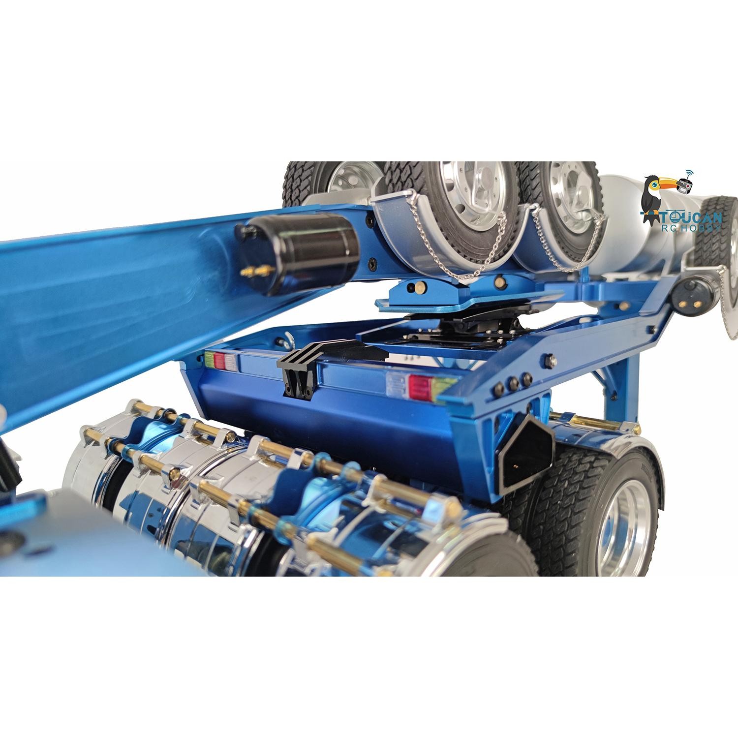 JDM 1:14 Metal Drake Trailer 1.5M Long for 1/12 1/14 RC Truck Excavator Loader