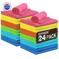 Microfiber Cleaning Cloth 24pk Reusable Towels for Cars Home Kitchen Garage