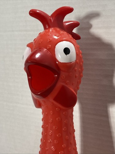 Animolds 28” HUG ME RED RUBBER CHICKEN Noisemaker SUPER FUN VGC! - Picture 3 of 7
