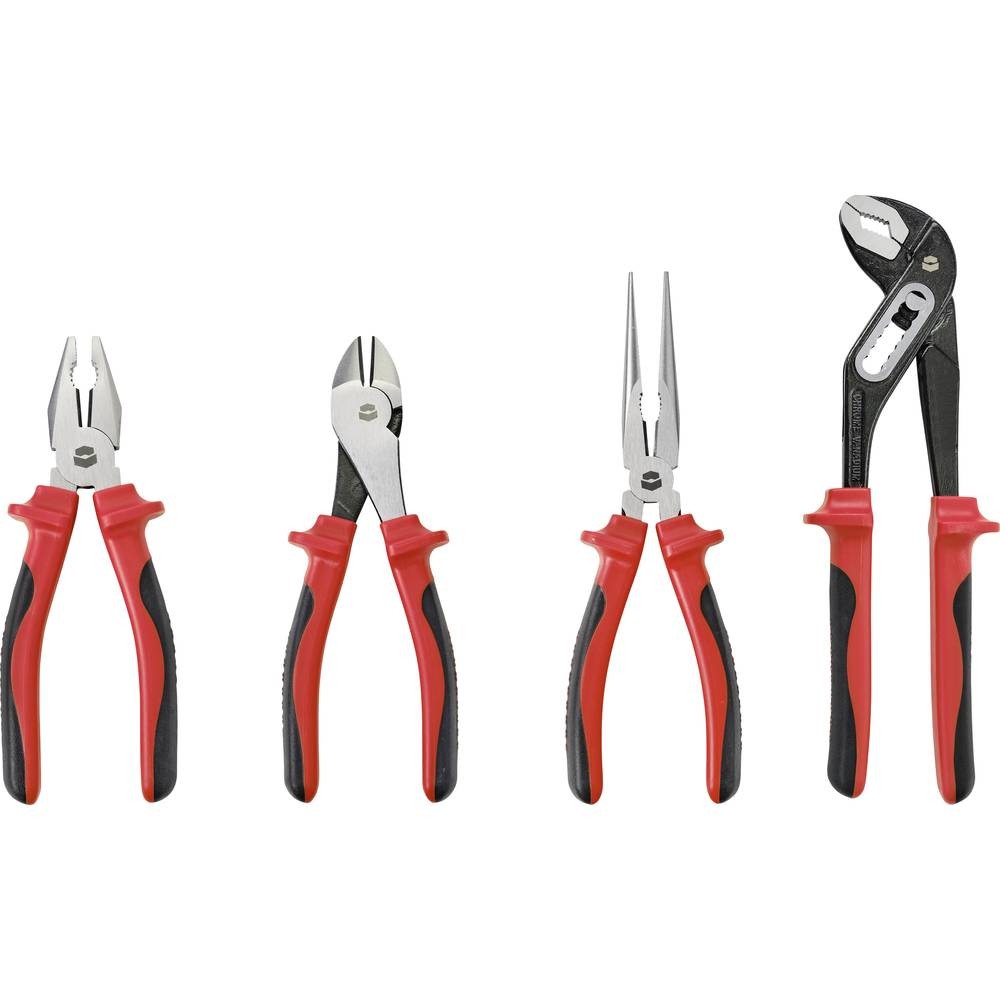 Jeu de pinces de précision TOOLCRAFT TO-7492839 en acier trempé avec manches bi-matière