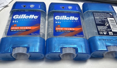 3-Pcs Gillette Sport Triumph Deodorant Antiperspirant Gel Anti-White Marks-70ml