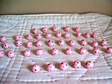 110 Pieces 20mm Face Head Wooden Beads Pre-Drilled Holes Round Craft Beads