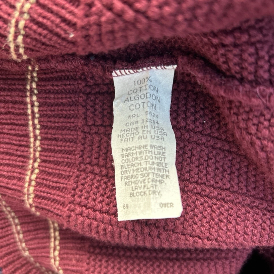 Vintage 90s Lee Sport USA Knit Sweater Maroon Burgundy Red L - Image 4 of 4