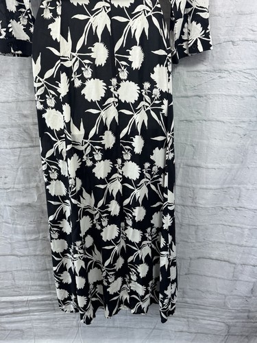 Zara Boho Midi Maxi Shirt Dress Sz L 12 14 Black White Collared Cottagecore BNWT - Picture 9 of 12