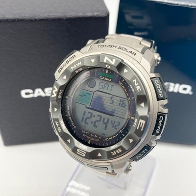 Casio Pro Trek PRW-2500T Titanium Radio Solar Watch Multi Band 6 Used From Japan