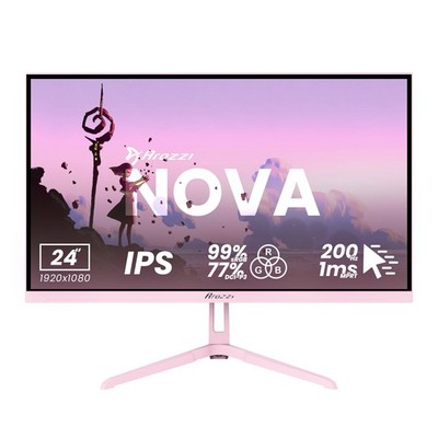 Arozzi Nova 24'' Pink Framed IPS Gaming Monitor - NEW / OPEN BOX (NO VESA MOUNT)