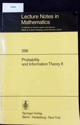 Probability and information theory;. Proceedings. Behara, M.: