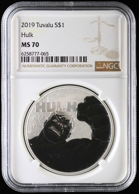 2019 Tuvalu Hulk 1 oz Silver Dollar Coin NGC MS 70 | Marvel Avengers