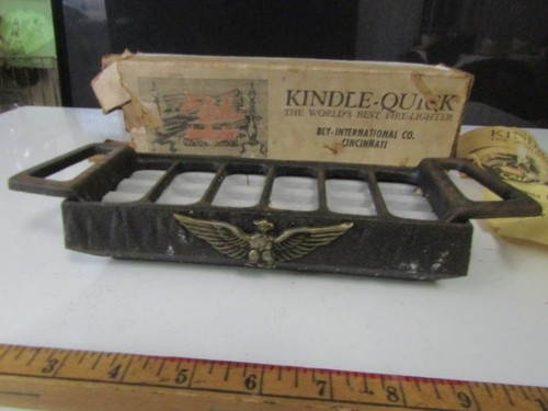 Vintage Kindle- Quick Cast Iron Fireplace Starter Log Fire-lighter