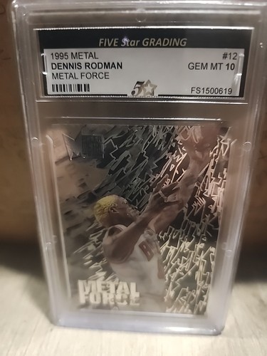 1995-96 Fleer Metal Metal Force Dennis Rodman #12 HOF ChicagoBullsSSP 5star10 🫎 - Picture 7 of 9