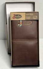 JUSTIN Men  s Rodeo Wallet, BROWN LEATHER Bifold Wallet/checkbook Leather NWT