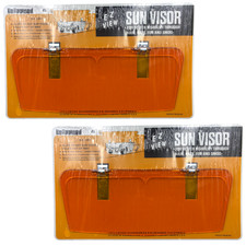 Vintage Style Clip On Pair (2) Sun visor Orange Classic Hot Rod Rat Rod Truck