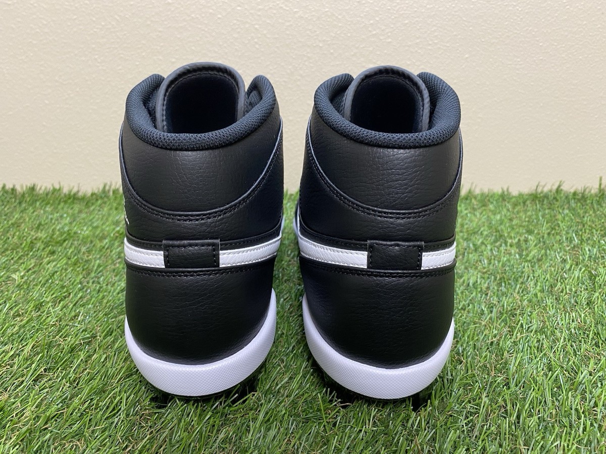 Nike Air Jordan 1 Retro MCS Black White Baseball Cleats Mens Size 16 AV5354-011 Air Jordan 1 High Retro MCS Black White Baseball Cleats  main image 2