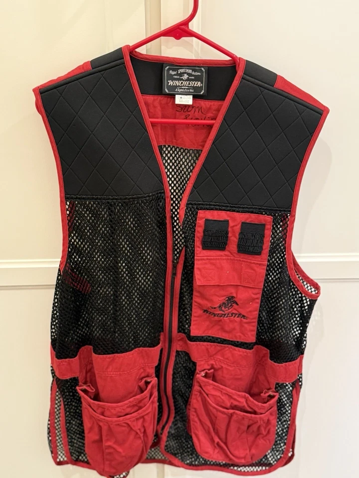 WINCHESTER Men Trap Skeet Shooting Hunt Vest SZ LARGE Mesh Red & Blk. 2 JACKETS - Image 2 of 4