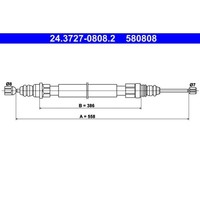 Seilzug Feststellbremse ATE 24.3727-0808.2 FüR Peugeot 405 I Break
