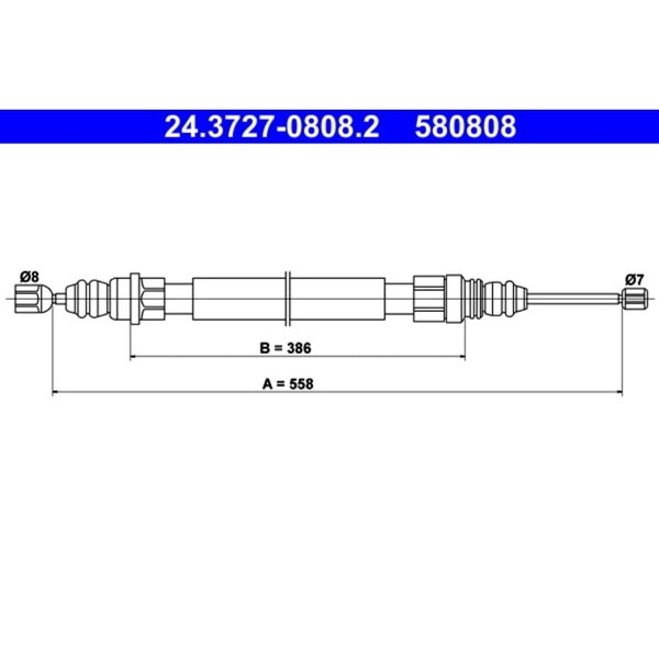 Seilzug Feststellbremse ATE 24.3727-0808.2 FüR Peugeot 405 I Break-image