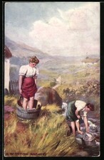 Artist Postcard Raphael Tuck & Sons No.9243: A Scottish Washing 1908 