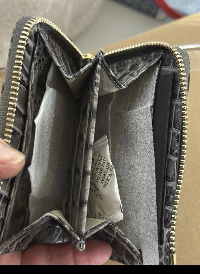 Cartera de cuero Brahmin Anita color carbón Zinnia gris nueva con etiquetas Foto 2 de 4