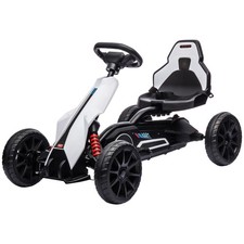 12V Electric Go Kart for Kids w/ Adjustable Speed, White