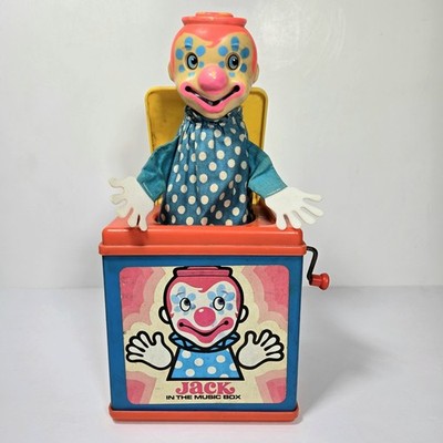 VINTAGE JACK IN THE MUSIC BOX 1976 MATTEL CREEPY CLOWN HALLOWEEN NOT WORKING
