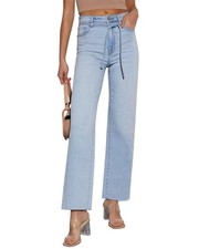 Women Straight Leg Jeans with Belt High Waisted Wide Leg Jeans Size 2