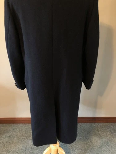 Men's Bloomingdales Navy Wool Double-Breasted Overcoat-Size 40R-Made in England image 9