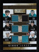 2014-15 Premier Sixes Jerseys 1/25 Mirco Mueller Tomas Hertl Antti Niemi HOF 0c3