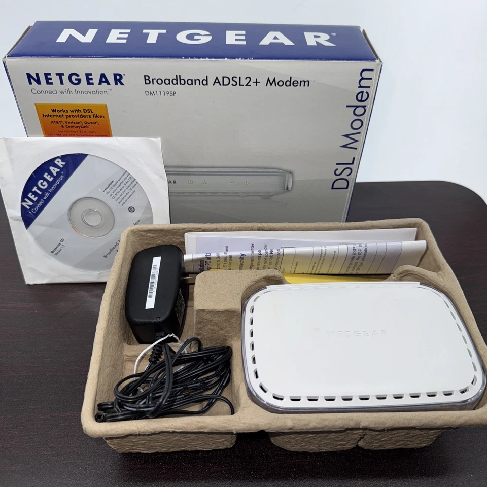 Netgear Broadband Wired Single Ethernet Port ADSL2 Plus Modem See Photos *** - Image 2 of 4