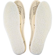 Frienda 2 Pairs Wool Shoe Insoles for Cold Weather Cut to size, Beige