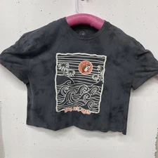 Bucc'ees 2XL Black & Gray Tie Dye Crop Top Shirt “Buc-cee’s Vibes” Waves