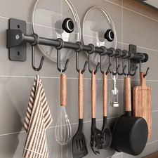 Kitchen Hook Rack Stainless Steel Wall Shelves Storage Utensils Holder Kitchen A