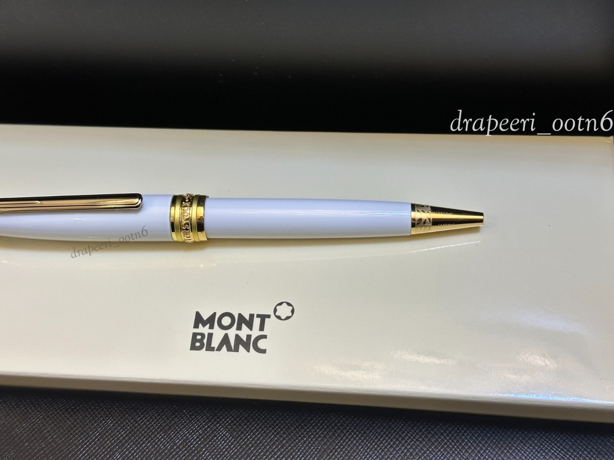 Montblanc Meisterstuck 164P White Classique Gold Trim Ballpoint