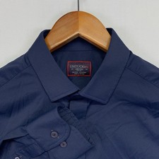 UNTUCKit Performance Gironde Shirt Mens Medium Slim Fit Navy Blue