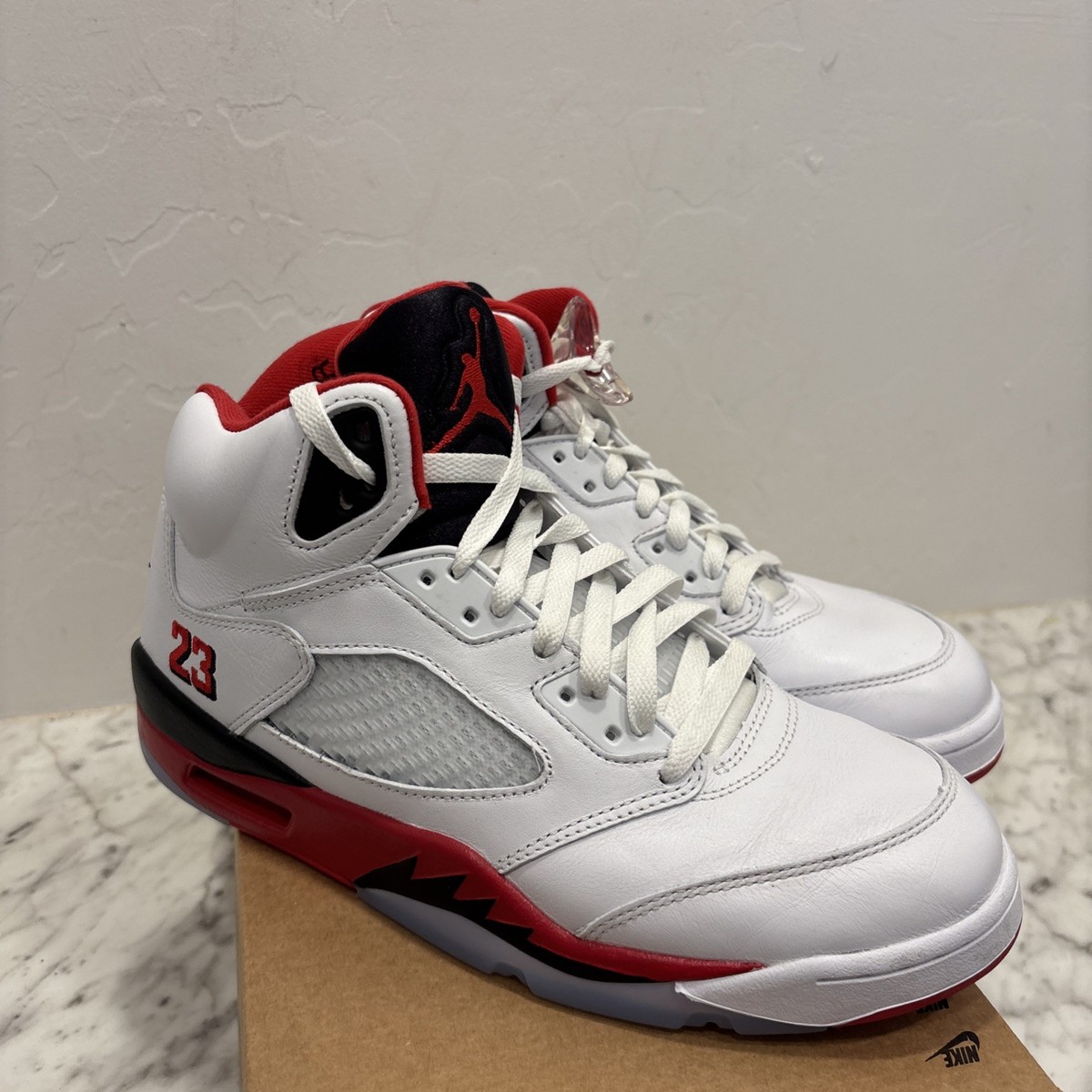 Nike Air Jordan 5 Retro Fire Red “Black Tongue” Size 9.5 2025