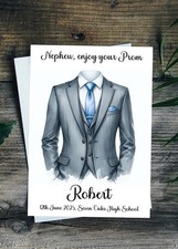 Boy’s Prom Card Personalised 4 Colours Any Relation Large A5 Inside Message