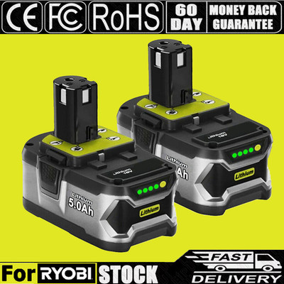 2x 18V Akku für RYOBI One Plus Lithium RB18L50 P108 P104 P107 Batterie 5,0 Ah