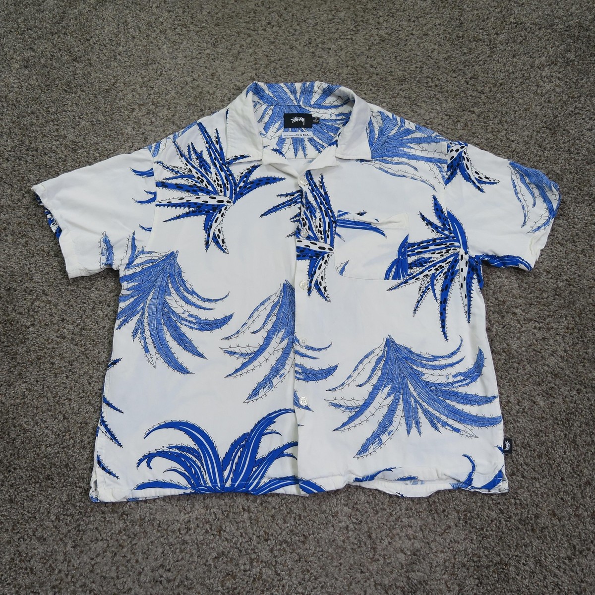 Stussy Shirt Mens Medium White Floral NOMA t.d. Collab Hawaiian